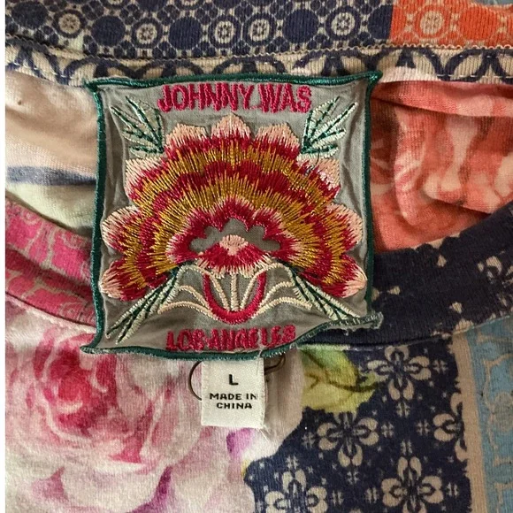Johnny Was Women's The Janie Favorite Short Sleeve Crew Neck Swing Tee Sz Large - Picture 7 of 8